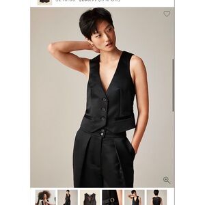 J. Crew Black Pantsuit with Tailored Fit and Deep V-Neckline
